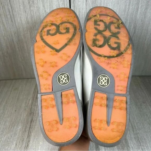 G/Fore G4 Gallivanter Cap Toe Leather Gold Sneaker Cleat Shoe Womens Size 9.5 - Picture 8 of 10